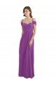 Cheap Cold Shoulder Long Chiffon Bridesmaid Dress with Ruching Details Sydney
