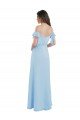 Cheap Cold Shoulde Chiffon Bridesmaid Dress with Wrap Bodice Sydney
