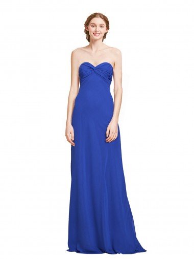 Cheap Sweetheart Neckline Chiffon Ruched Bodice Tie Back Bridesmaid Dress Sydney
