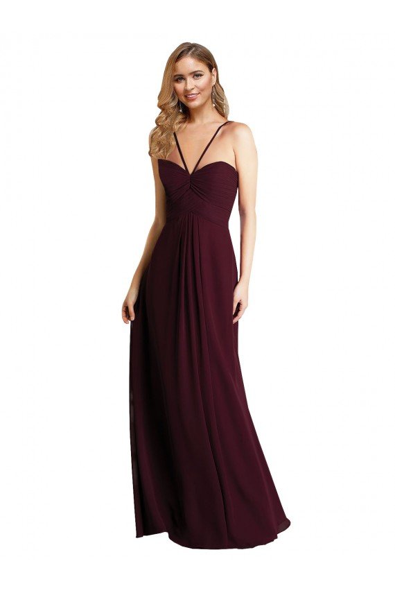Cheap Long Chiffon Bridesmaid Dress with Sweetheart Neckline Sydney