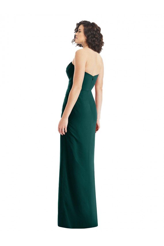 Cheap Twist Front Draped Chiffon Bridesmaid Dress with Slit Sydney