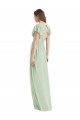 Cheap Flutter Sleeves Draped Wrap V-Neck Chiffon Bridesmaid Dress Sydney