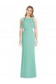 Cheap Jewel Neck Mermaid Open Back Chiffon Bridesmaid Dress Sydney