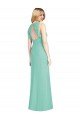 Cheap Jewel Neck Mermaid Open Back Chiffon Bridesmaid Dress Sydney