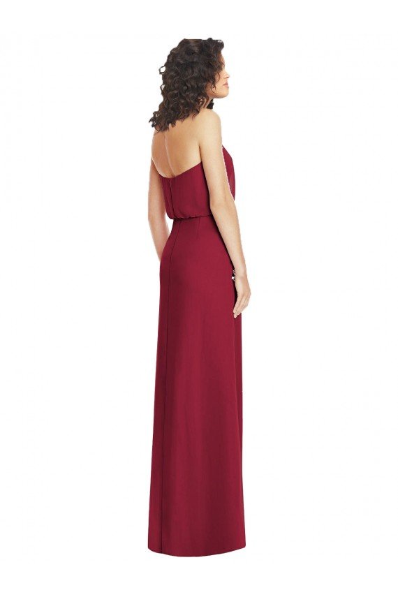 Cheap Full Length Lux Chiffon Blouson Bodice Bridesmaid Dress Sydney