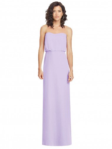 Cheap Full Length Lux Chiffon Blouson Bodice Bridesmaid Dress Sydney