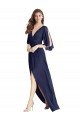 Cheap Split Sleeves Backless Chiffon Maxi Bridesmaid Dress Sydney