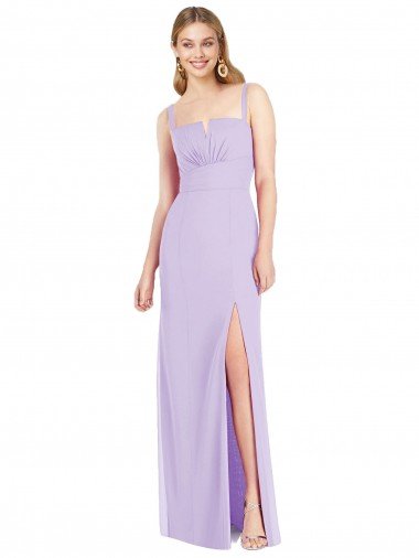Cheap Spaghetti Straps Mermaid Chiffon Bridesmaid Dress with Side Front Slit Sydney