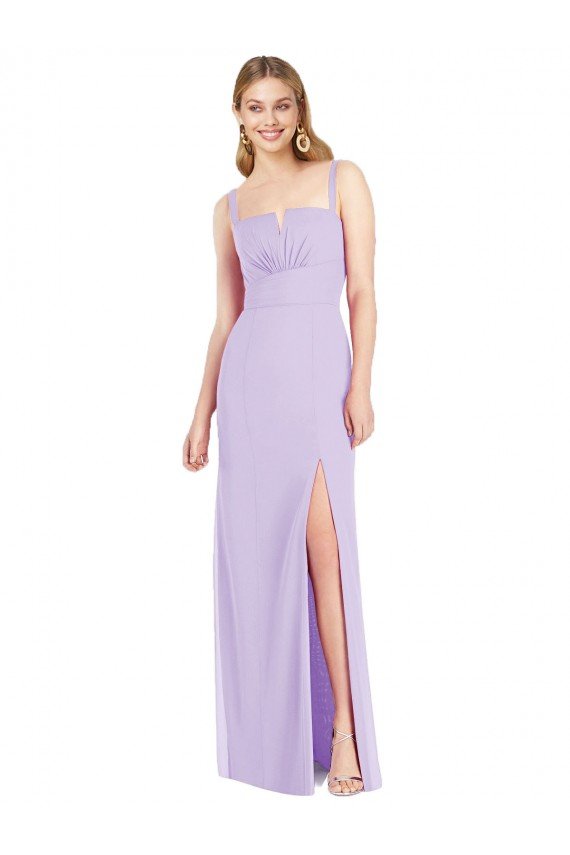 Cheap Spaghetti Straps Mermaid Chiffon Bridesmaid Dress with Side Front Slit Sydney