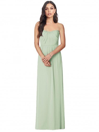 Cheap Strapless Sweetheart All-Over Shirring Chiffon Bridesmaid Dress Sydney