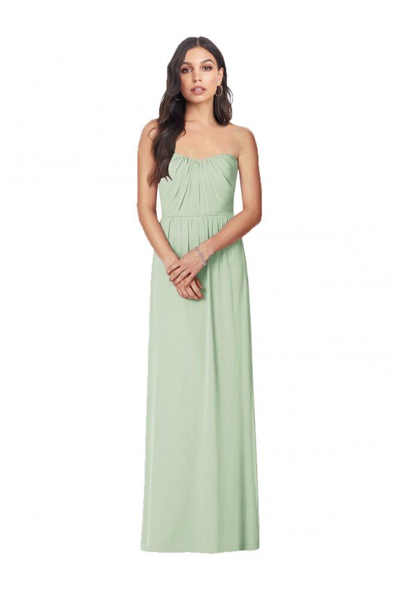 Cheap Strapless Sweetheart All-Over Shirring Chiffon Bridesmaid Dress Sydney