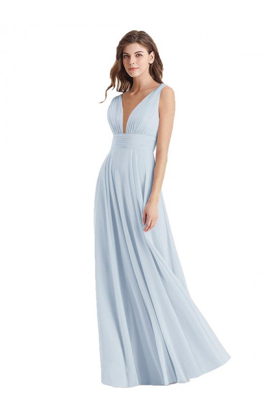 Cheap Plunge Deep V-Neckline Low Back Chiffon Bridesmaid Ress Sydney