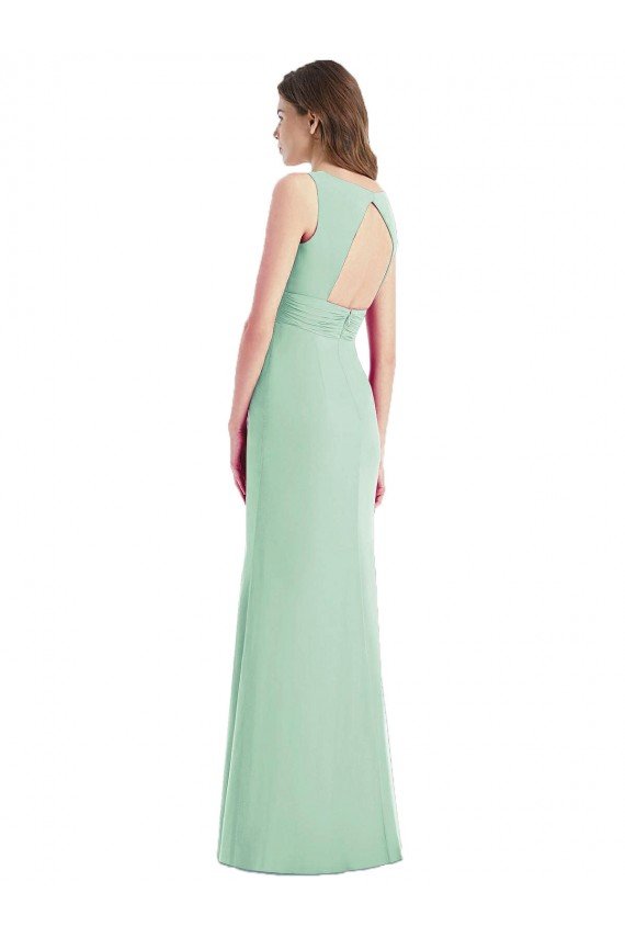 Cheap Sleek Open Back Chiffon V-Neck Bridesmaid Dress Sydney