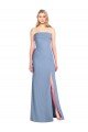 Cheap Trumpet Full Length Strapless Chiffon Bridesmaid Dress with Slit Sydney