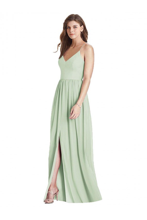 Cheap Criss Cross Strap Backless Maxi Long Chiffon Bridesmaid Dress Sydney