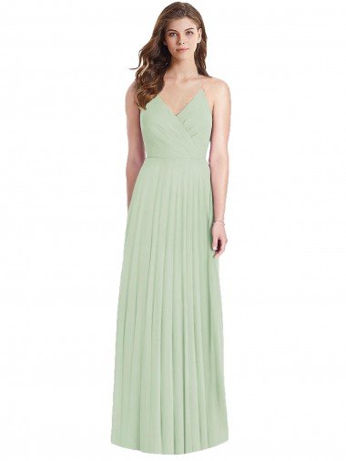 Cheap Ruffled Strap Cutout Wrap Maxi Chiffon Bridesmaid Dress Sydney
