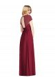 Cheap V-Neck Cap Sleeves Sheer Back Chiffon Bridesmaid Dress Sydney