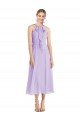Cheap Midi Length Halter Plunging V-Back Chiffon Bridesmaid Dress / Cocktail Dress Sydney