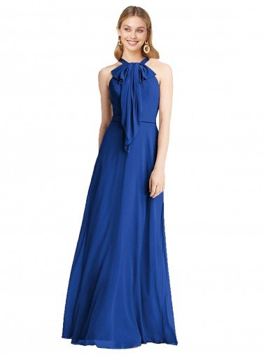 Cheap Plunging V-Back Long Full Length Chiffon Bridesmaid Dress Sydney