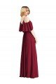 Cheap Spaghetti Straps V-Neck Chiffon Bridesmaid Dress with Sash Tie Sydney