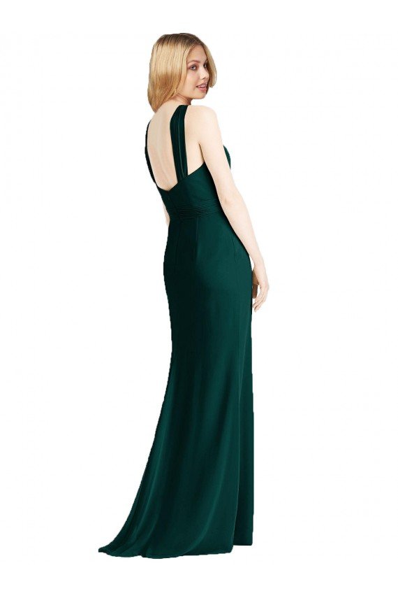 Cheap Sleek Full-Length Twist Halter Chiffon Bridesmaid Dress Sydney