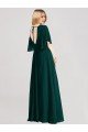 Cheap Full-Length Flutter Sleeves Plunging V Back Chiffon Bridesmaid Dress Sydney