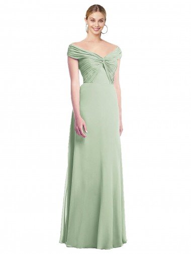 Cheap Draped Off the Shoulder Lux Chiffon Bridesmaid Dress Sydney