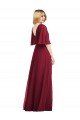 Cheap Full Length Lux Chiffon Flutter Sleeves Bridesmaid Dress Sydney