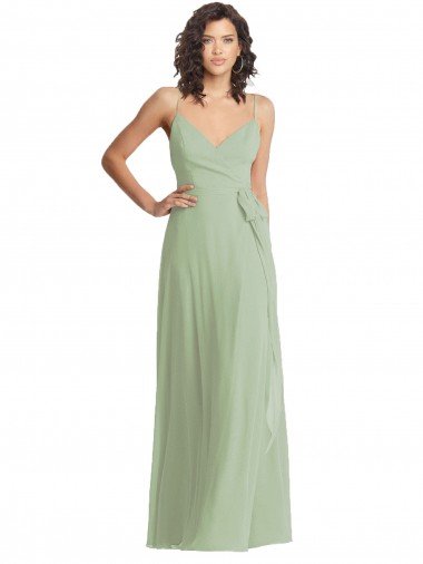 Cheap V-Neck Low Back Maxi Formal Wrap Chiffon Bridesmaid Dress Sydney