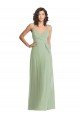 Cheap V-Neck Low Back Maxi Formal Wrap Chiffon Bridesmaid Dress Sydney