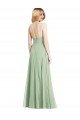 Cheap Sleek Spaghetti Straps Low Back Square Neck Maxi Formal Chiffon Bridesmaid Dress Sydney