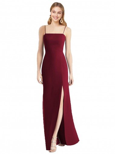 Cheap Tie-Back Cutout Trumpet Chiffon Bridesmaid Dress with Front Slit Sydney