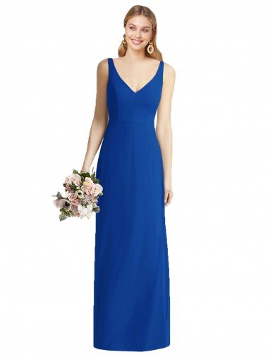 Cheap Sleeveless V-Back Long Trumpet Chiffon Bridesmaid Dress Sydney