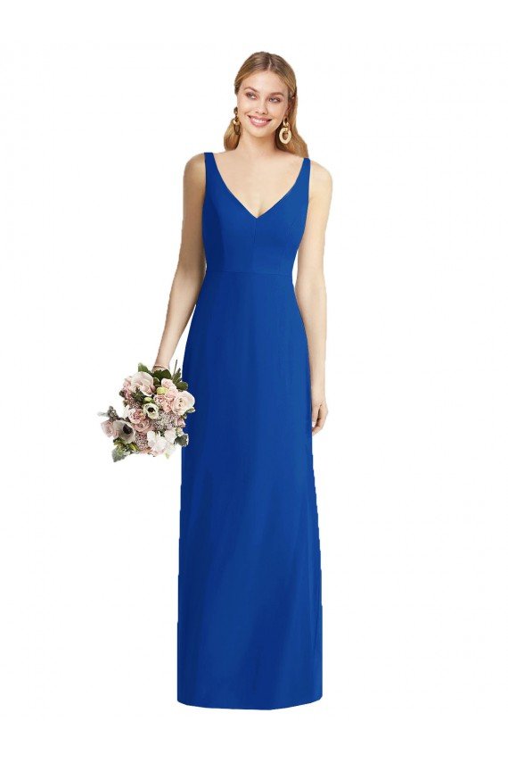 Cheap Sleeveless V-Back Long Trumpet Chiffon Bridesmaid Dress Sydney