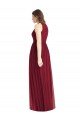 Cheap Shirred Skirt Jewel Neck Halter Chiffon Bridesmaid Dress with Front Slit Sydney