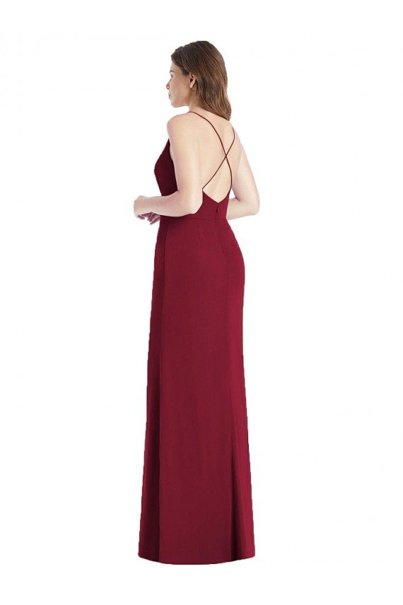 Cheap Criss Cross Back Mermaid Wrap Chiffon Bridesmaid Dress Sydney