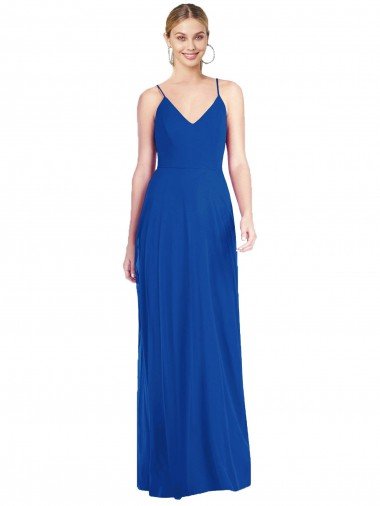 Cheap Criss Cross Back A-Line Chiffon Maxi Bridesmaid Dress Sydney