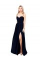 Cheap Draped A-Line Chiffon Formal Bridesmaid Dress with Spaghetti Straps and High Slit Sydney