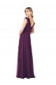 Cheap Ruffle Cap Sleeves Long Chiffon Bridesmaid Dress Sydney