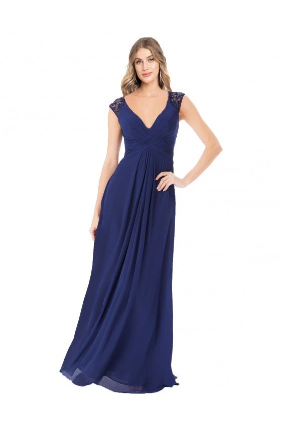 Cheap Embroidered Keyhole Back Chiffon Bridesmaid Dress Sydney