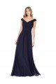 Cheap Off the Shoulder Classic Chiffon Bridesmaid Dress with Draped Bodice Sydney