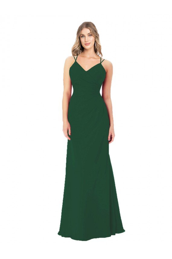 Cheap Criss Cross Strappy Chiffon Bridesmaid Dress Sydney