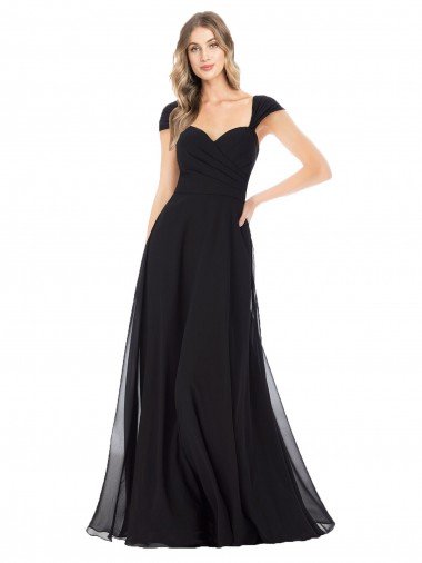 Cheap Sweetheart Cap Sleeves Chiffon Bridesmaid Dress Sydney
