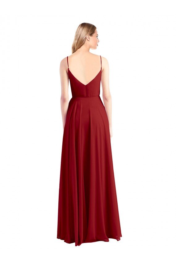 Cheap A-Line Spaghetti Straps V-Neckline Chiffon Bridesmaid Dress Open Back Sydney