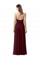 Cheap Slim Long High Halter Neck Chiffon Bridesmaid Dress with High Side Slit Sydney