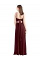 Cheap Sleek Fit and Flare Long Scoop Neck Chiffon Bridesmaid Dress with High Side Slit Sydney