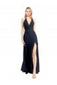 Cheap Plunging V-Neckline Halter Chiffon Wrap Bridesmaid Dress / Prom Dress with High Slit Sydney