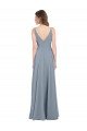 Cheap Fitted V-Neckline Long Chiffon Bridesmaid Dress with V-Back Sydney