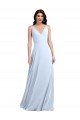 Cheap Long Floor Length V-Neck Chiffon Bridesmaid Dress with Keyhole Back Sydney