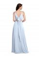 Cheap Long Floor Length V-Neck Chiffon Bridesmaid Dress with Keyhole Back Sydney